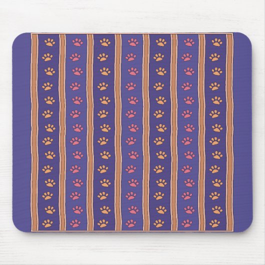 Pfotenabdruck-Muster Mousepad (Vorne)