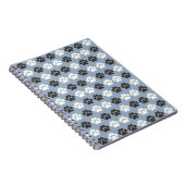 Pfotenabdruck-Muster Silber Blau Notizblock (Rechte Seite)
