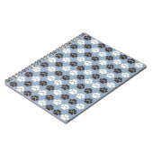 Pfotenabdruck-Muster Silber Blau Notizblock (Linke Seite)