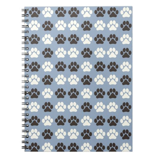 Pfotenabdruck-Muster Silber Blau Notizblock (Vorderseite)
