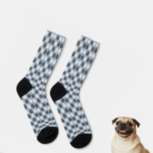 Pfotenabdruck-Muster Silberblau Socken