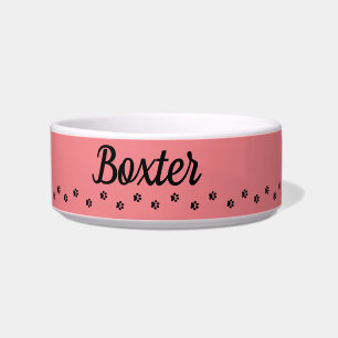 Pfotenabdruck Rosa Monogramm Haustier Napf