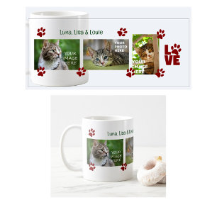 Pfotenabdrücke 3 Katzen Fotos Namen Modern Cute Ne Kaffeetasse