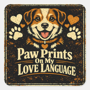 Pfotenabdrücke Auf Meinem Herzen – Ewige Pet-Liebe Quadratischer Aufkleber