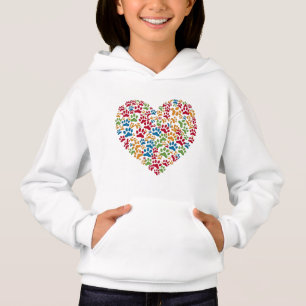Pfotenabdrücke bilden eine Herzform Hoodie