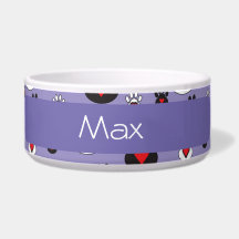 Pfotenabdrücke blau rotes Herz Name