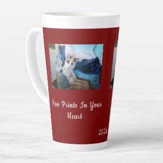 Pfotenabdrücke, dein Herz, Katzenfoto individuell Milchtasse