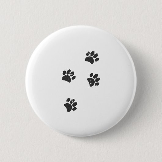 Pfotenabdrücke eines Distressed Hundes Button (Vorderseite)