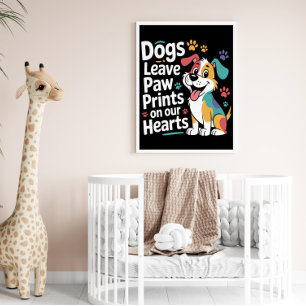 Pfotenabdrücke Hinterlassen Herzliche Hund-Erinner Poster
