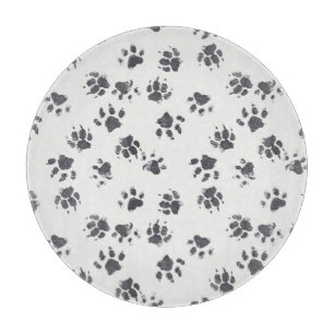 Pfotenabdrücke: Hund Monochrome Nahtlose. Schneidebrett