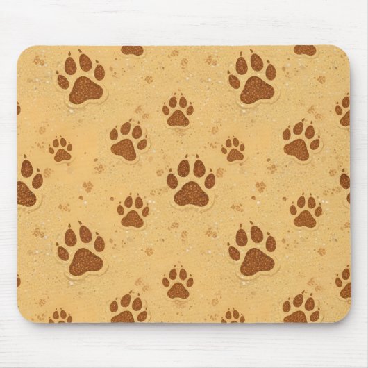Pfotenabdrücke im Sand Mousepad (Vorne)