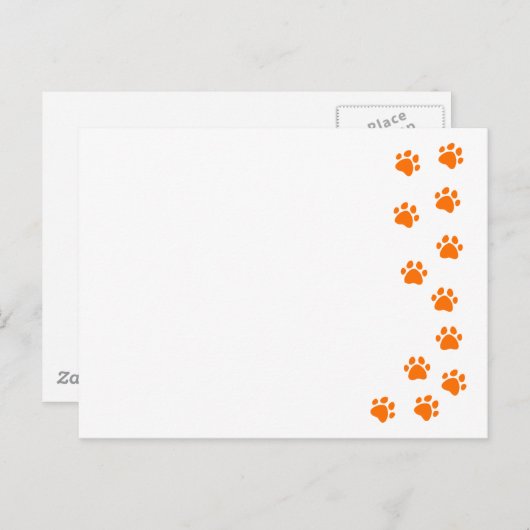 Pfotendruck - Fügen Sie Ihren eigenen Namen oder I Postkarte (Vorne/Hinten)