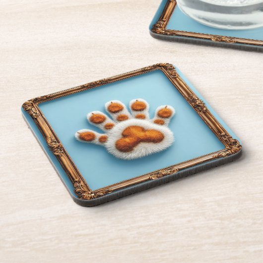 Pfotendruck Getränkeuntersetzer (Linke Seite)