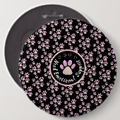 Pfotendruck personalisiert button (Vorne & Hinten)