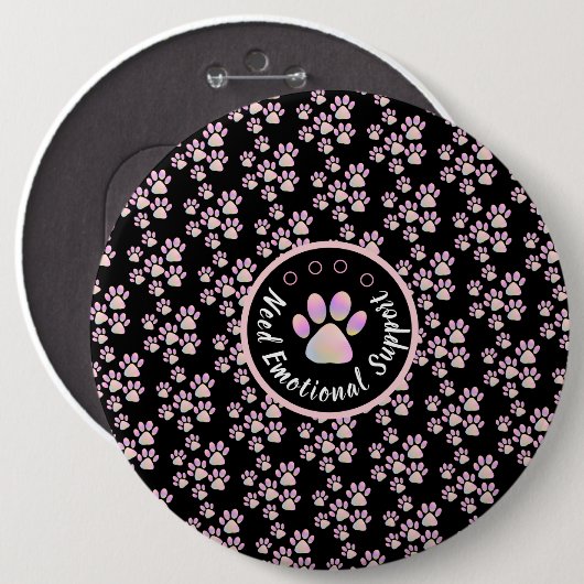 Pfotendruck personalisiert button (Vorne & Hinten)