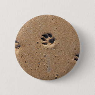 Pfotendrucke in Sand Button