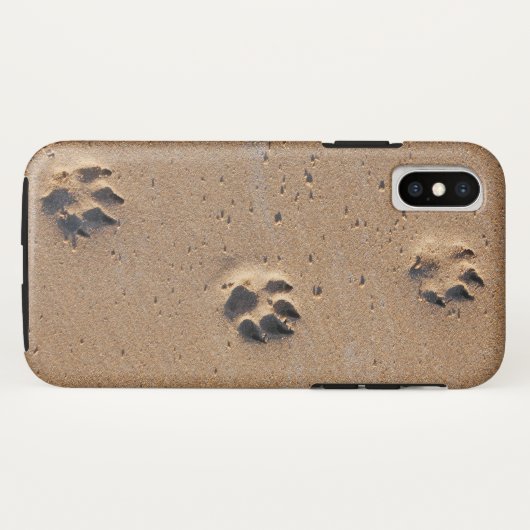 Pfotendrucke in Sand Case-Mate iPhone Hülle (Rückseite (Horizontal))