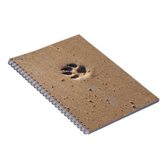 Pfotendrucke in Sand Notizblock (Rechte Seite)