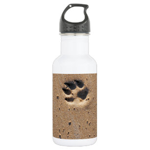 Pfotendrucke in Sand Trinkflasche