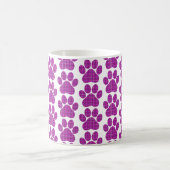 Pfotenform Kariert Rosa Lila Kaffeetasse (Mittel)