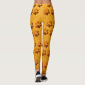 Pfotengold-Glitzer auf goldenem Hintergrund Leggings (Rückseite)