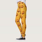 Pfotengold-Glitzer auf goldenem Hintergrund Leggings (Links)