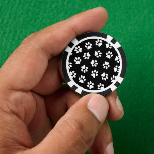 Pfotenmuster, Hundepfoten, Weiße Pfoten Pokerchips
