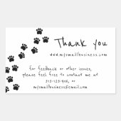 Pfotenpfad danke Ihnen Geschäftsinformationen Rechteckiger Aufkleber (Vorderseite)