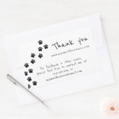 Pfotenpfad danke Ihnen Geschäftsinformationen Rechteckiger Aufkleber (Umschlag)