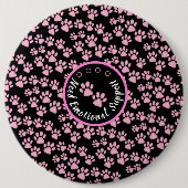 Pfotenprint personalisierte Haustiere Liebhaber Button (Vorderseite)