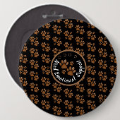 Pfotenprint personalisierte Liebhaber von Haustier Button (Vorne & Hinten)