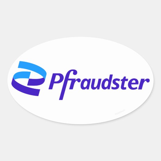 Pfraudster - Parody-Sticker für das Pfizer-Logo Ovaler Aufkleber (Vorderseite)