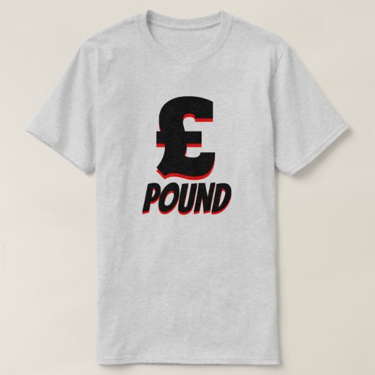 Pfund Sterling, Grau T-Shirt (Design vorne)