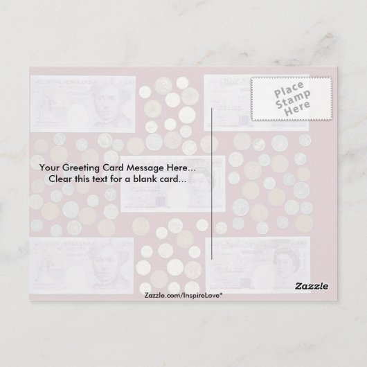 Pfund und postkarte (Rückseite)