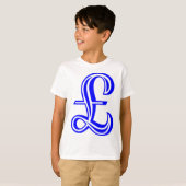Pfund-Zeichen - Blau T-Shirt (Vorne ganz)