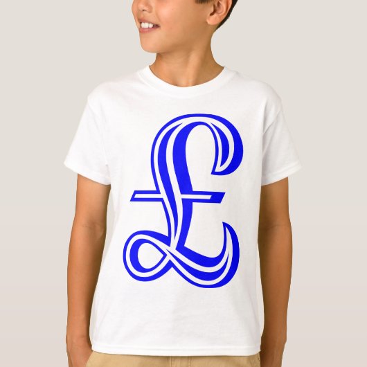 Pfund-Zeichen - Blau T-Shirt (Vorderseite)