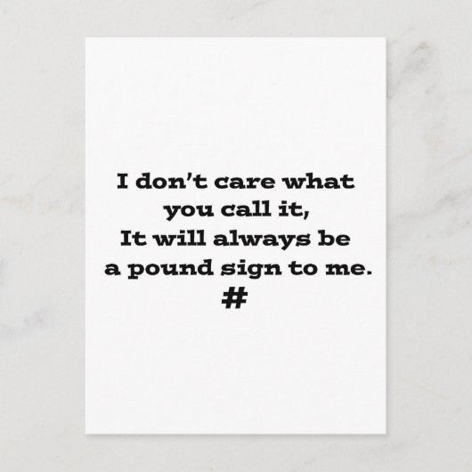 Pfund-Zeichen Postkarte (Vorderseite)