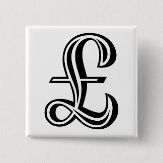 Pfund-Zeichen - Schwarz Button