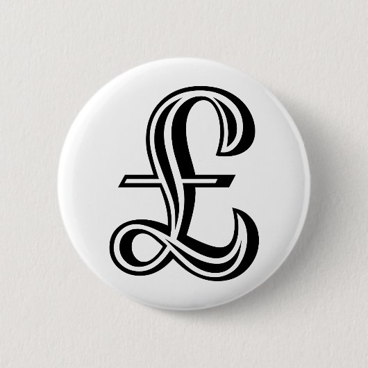 Pfund-Zeichen - Schwarz Button (Vorderseite)