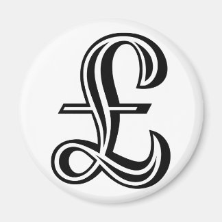 Pfund-Zeichen - Schwarz Magnet