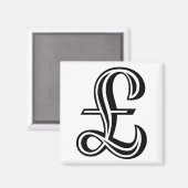 Pfund-Zeichen - Schwarz Magnet (Vorderseite/Rückseite)