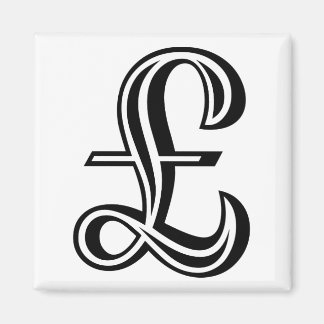 Pfund-Zeichen - Schwarz Magnet
