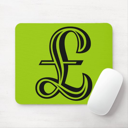 Pfund-Zeichen - Schwarz Mousepad (Mit Mouse)