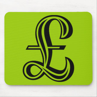Pfund-Zeichen - Schwarz Mousepad