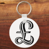 Pfund-Zeichen - Schwarz Schlüsselanhänger (Vorderseite)