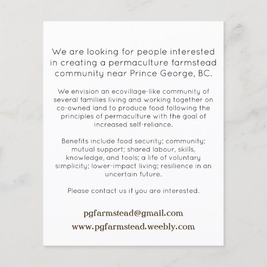 PG Farmstead-Flyer Flyer (Hinten)