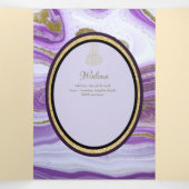 Pg NIKAH WALIMA Lila Gold Marmor Agate Glitzer T Dreifach Gefaltete Einladung (Innenseite Mitte)