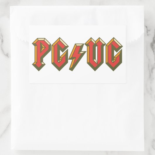 PG/V RECHTECKIGER AUFKLEBER (Tasche)