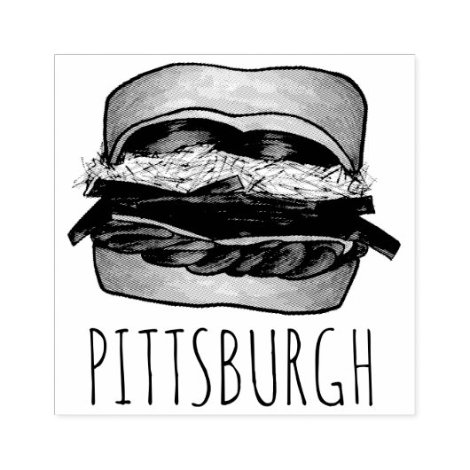 PGH Pittsburgh Pennsylvania Sandwich Feinschmecker Gummistempel (Prägung)