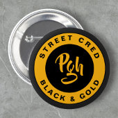Pgh Yinzer Clasp Custom Black Gold Vintag Button